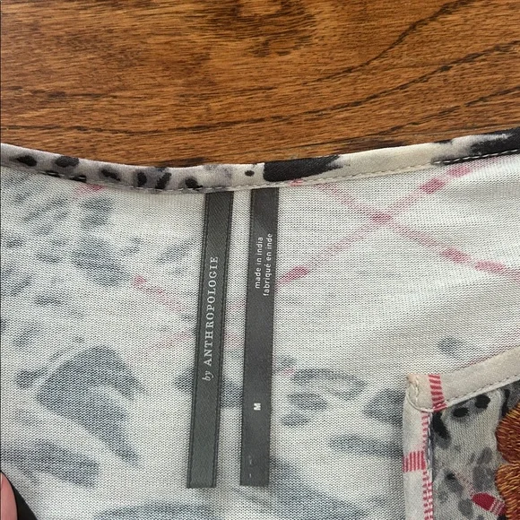 Anthropologie Embroidered Floral Patchwork Top - Picture 5 of 5